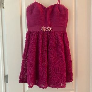 Pink strapless cocktail dress